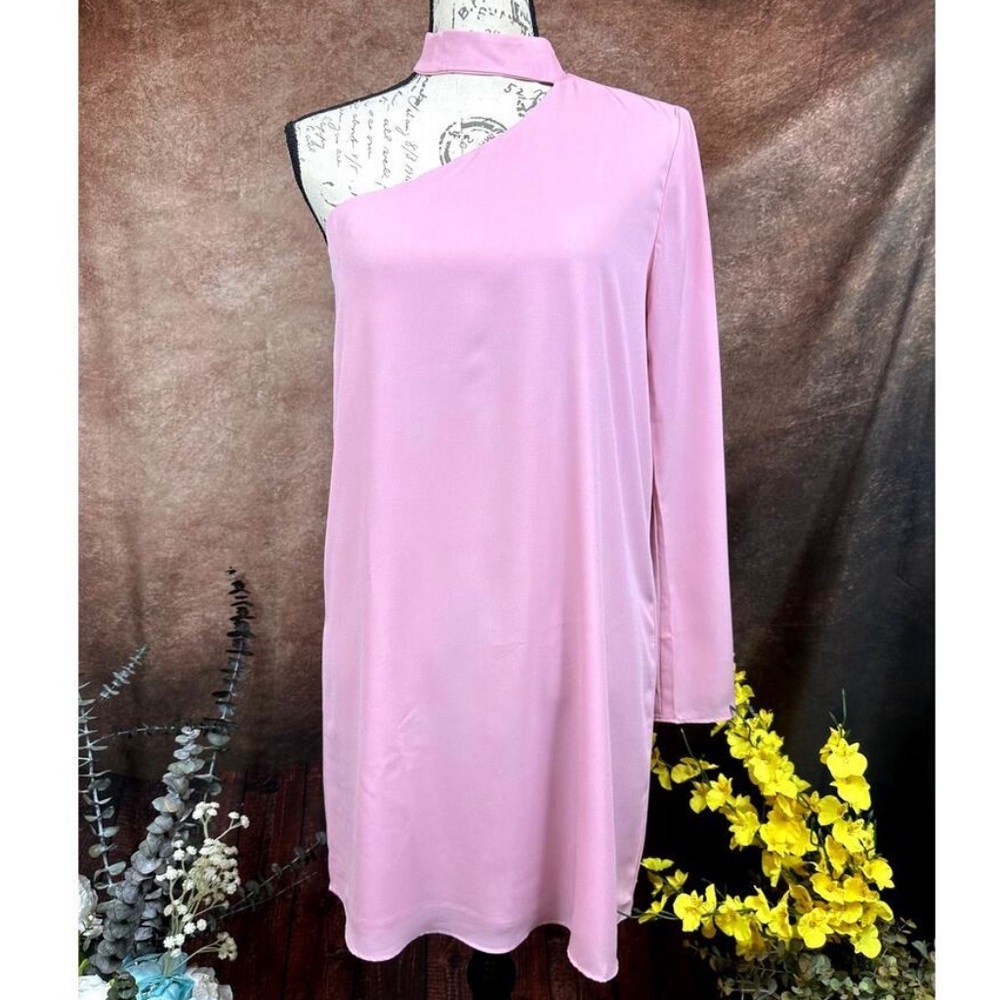 NWT • ‘Three Eighty Two’ • Ally: One-Shoulder Choker Dress Pink Size- Small